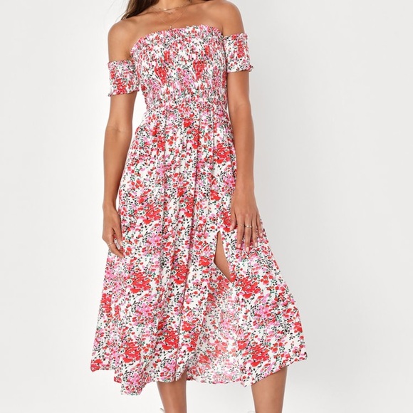 Like New! LULUS View from the Meadow Off-the-Shoulder Dress Dress! - Picture 1 of 9